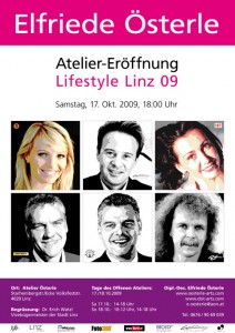 Plakat zur Ateliereröffnung am 17.10.2009